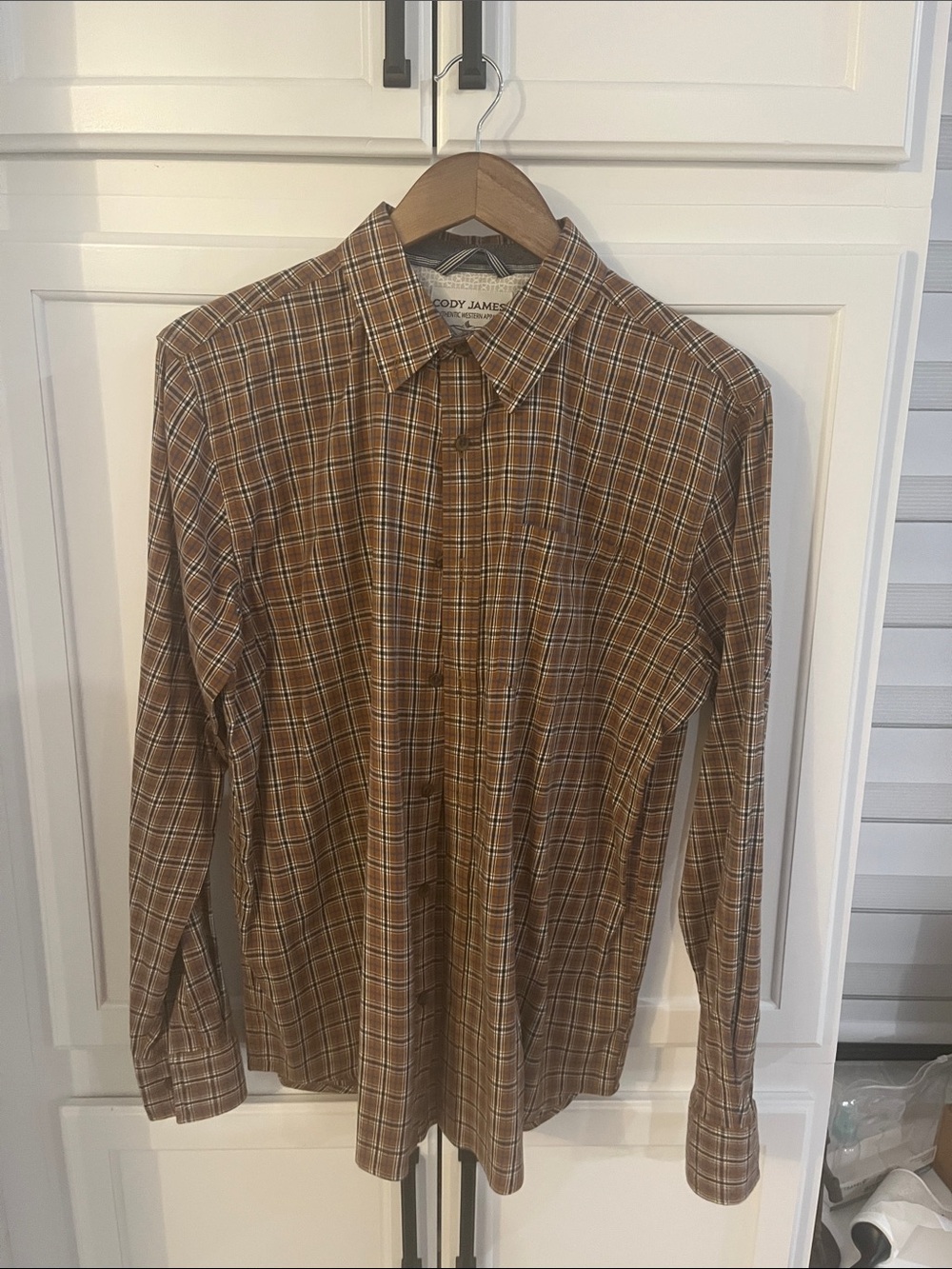 Cody James Authentic Western Apparel Brown Plaid Casual Button-Down Shirt